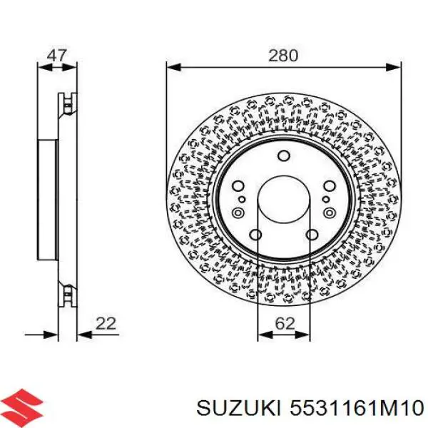 Disco do freio dianteiro Suzuki 5531161M10 preço, a partir de 49,13 USD