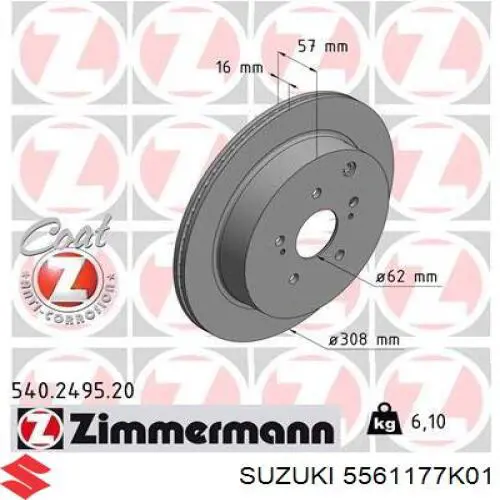 Compre 5561177K01 Suzuki Disco do freio traseiro
