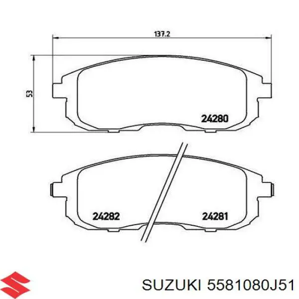 5581080J51 Suzuki Sapatas do freio dianteiras de disco