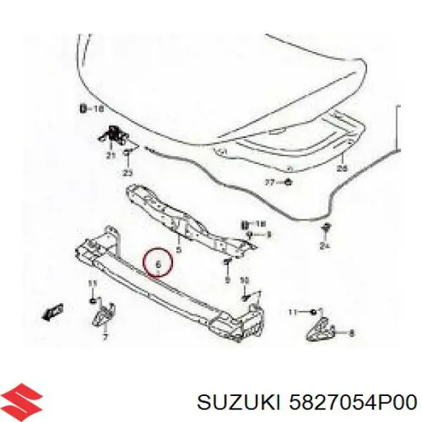 Reforçador do pára-choque dianteiro Suzuki 5827054P00000 preço, a partir de 581,66 USD