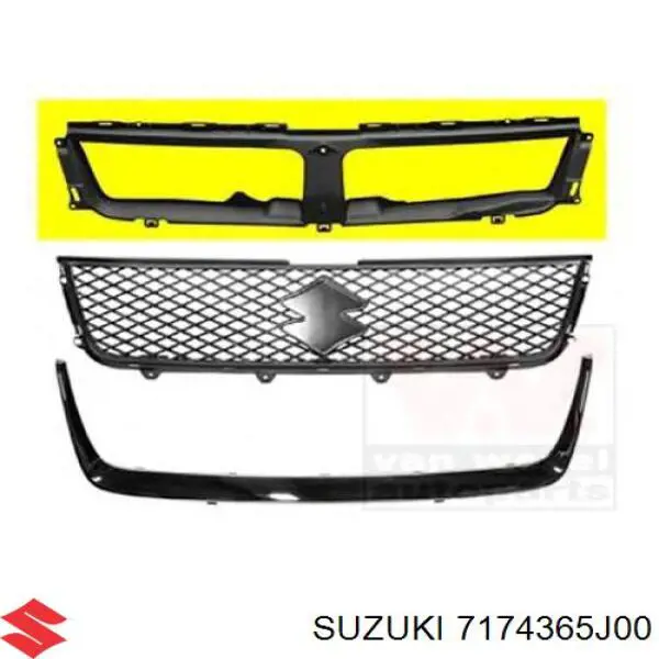 7174365J00 Suzuki Grelha do radiador
