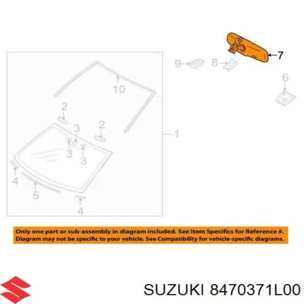 Espelho de salão interno Suzuki Vitara  LY