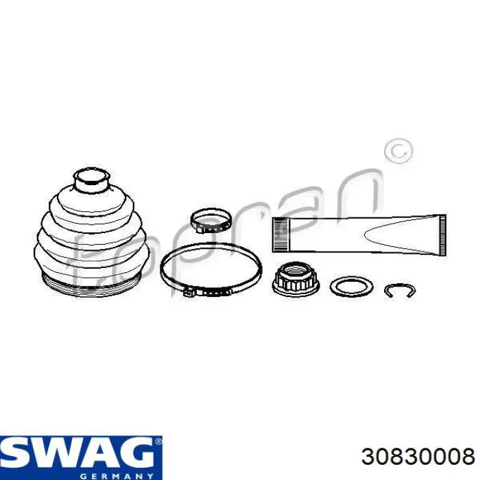 Bota de proteção externa de junta homocinética do semieixo dianteiro Swag 30830008 preço, a partir de 13,89 USD