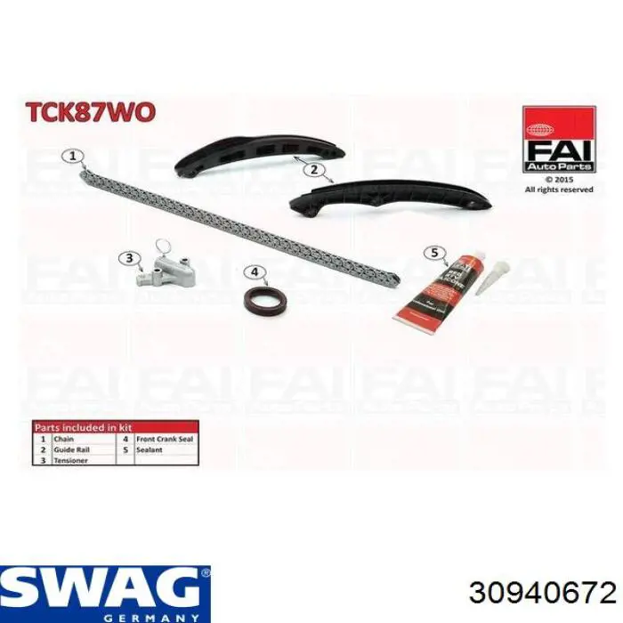 Cadeia do mecanismo de distribuição de gás, kit Swag 30940672 preço, a partir de 107,29 USD