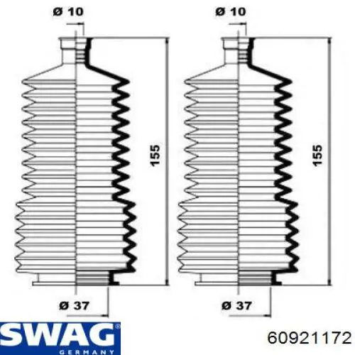 Compre 60921172 Swag Bota de proteção do mecanismo de direção (de cremalheira)