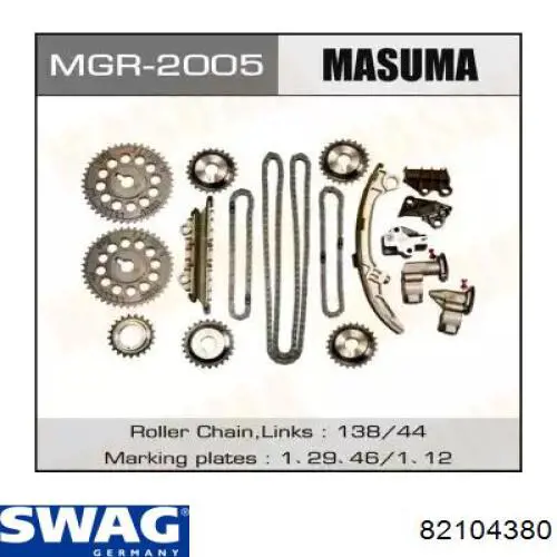 82104380 Swag Cadeia do mecanismo de distribuição de gás, kit