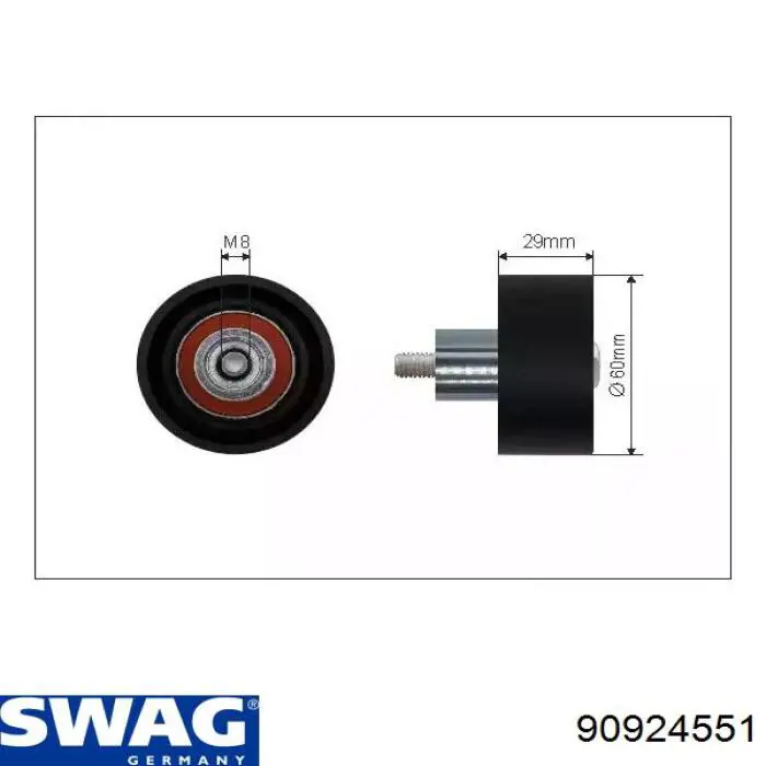 Compre 90924551 Swag Rolo parasita da correia do mecanismo de distribuição de gás