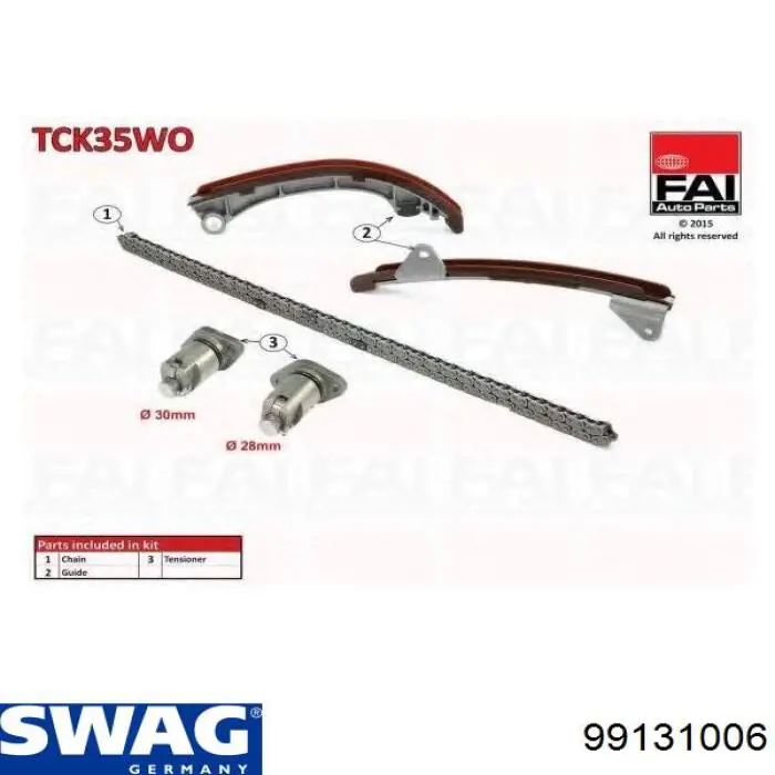 Cadeia do mecanismo de distribuição de gás Swag 99131006 preço, a partir de 84,06 USD