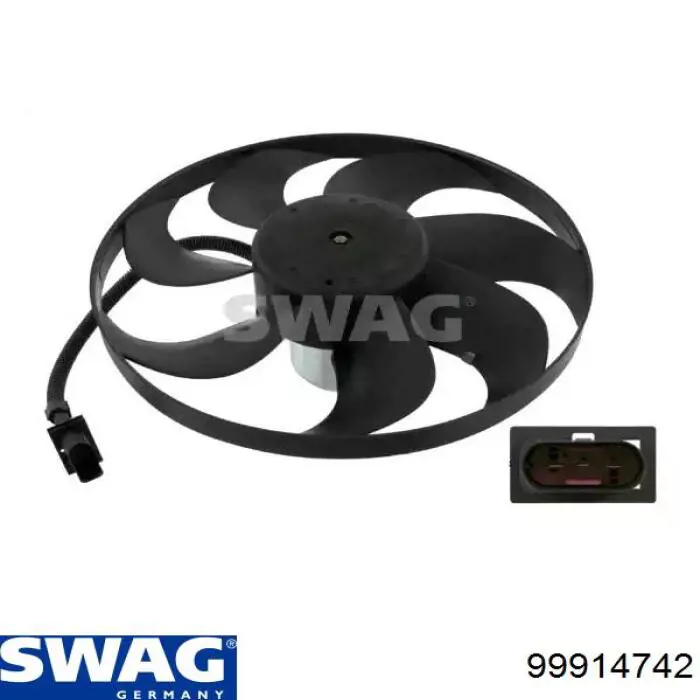 Ventilador elétrico de esfriamento montado (motor + roda de aletas) Swag 99914742 preço, a partir de 66,58 USD