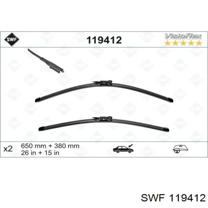Limpa-pára-brisas do pára-brisas, kit de 2 un. Fiat/Alfa/Lancia 71805137 preço, a partir de 30,79 USD