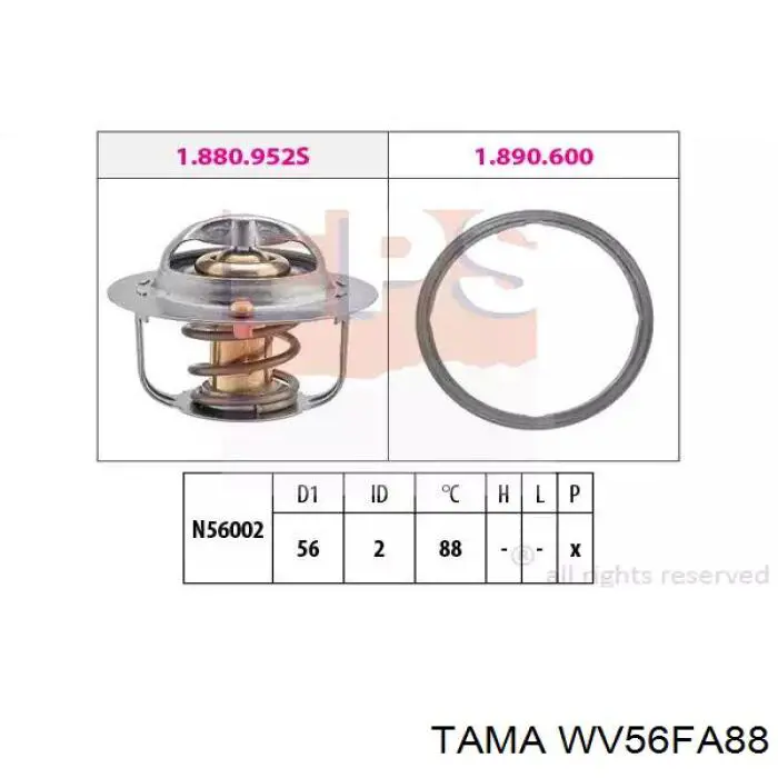 Termostato Tama WV56FA88 preço, a partir de 17,43 USD
