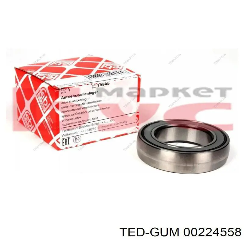 Compre 00224558 Ted-gum Rolamento suspenso do semieixo dianteiro