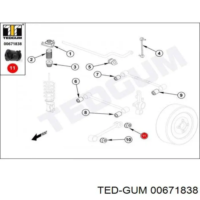 Compre RU2221 Japan Parts Bloco silencioso da barra longitudinal traseira