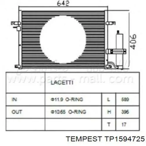 Compre TP1594725 Tempest Radiador de aparelho de ar condicionado