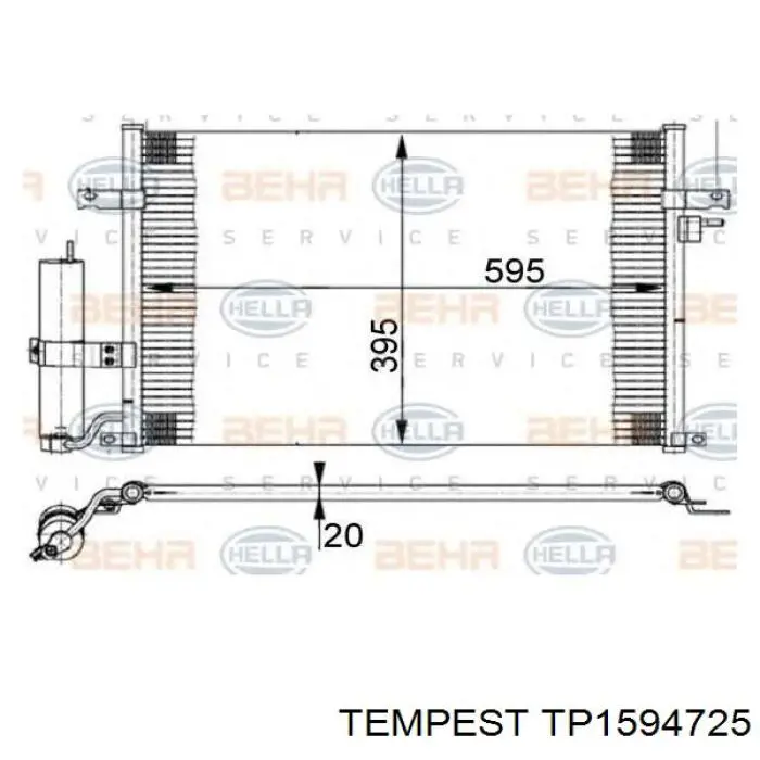 TP1594725 Tempest Radiador de aparelho de ar condicionado