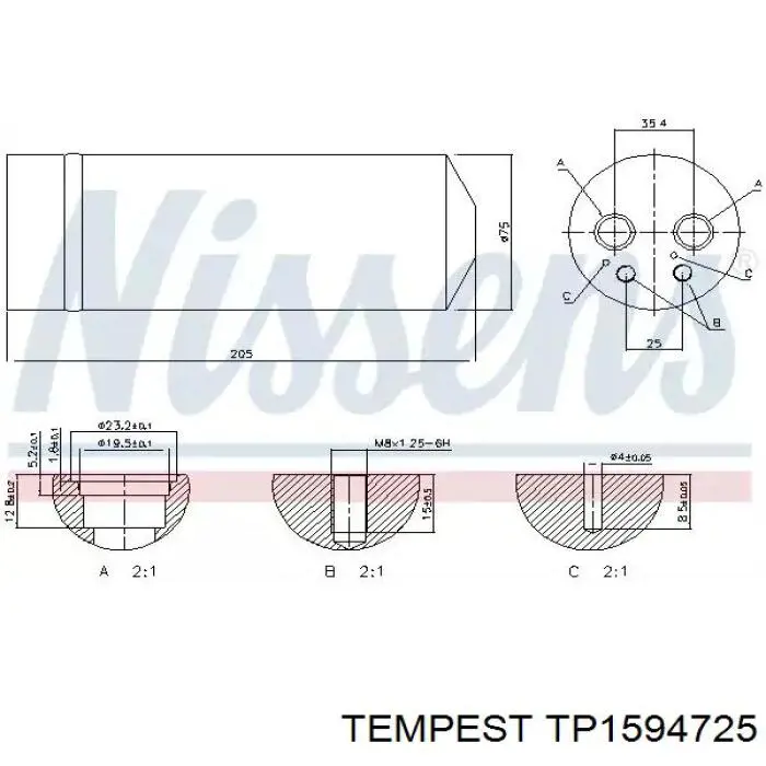 Radiador de aparelho de ar condicionado Tempest TP1594725