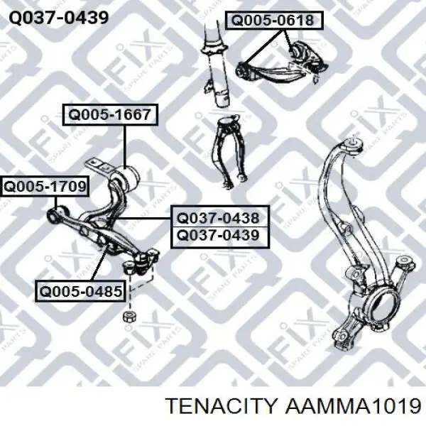 Bloco silencioso dianteiro do braço oscilante inferior Tenacity AAMMA1019 preço, a partir de 8,18 USD