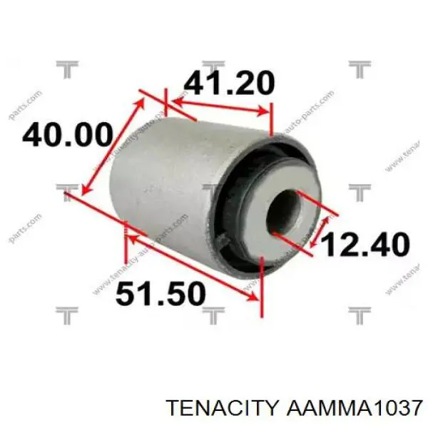 AAMMA1037 Tenacity Bloco silencioso da barra Panhard (de suspensão traseira)