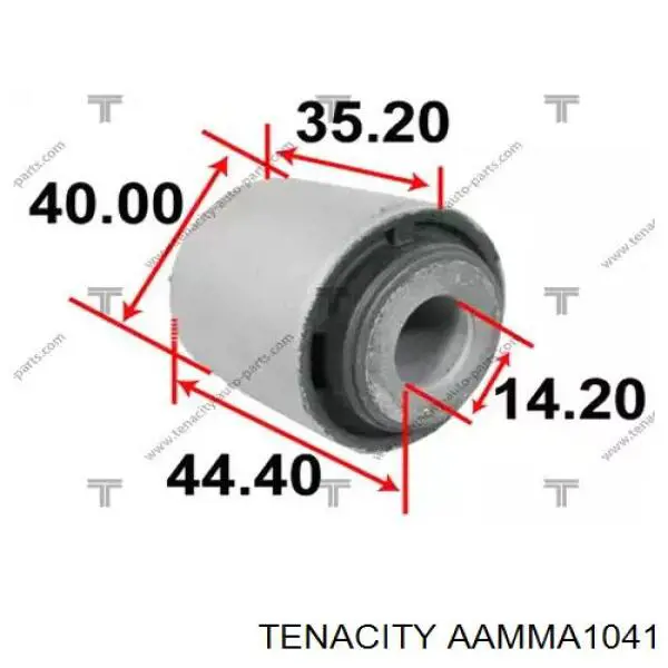AAMMA1041 Tenacity Bloco silencioso da barra Panhard (de suspensão traseira)