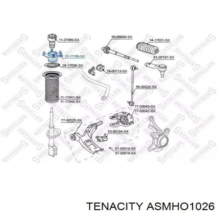 Suporte de amortecedor dianteiro ASMHO1026 Tenacity