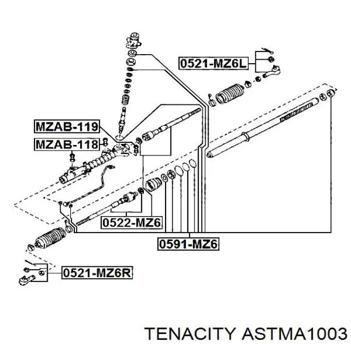 Compre EG2132124 Mazda Bloco silencioso de fixação da cremalheira da direção