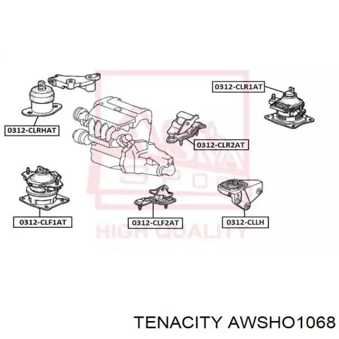 AWSHO1068 Tenacity Coxim (suporte) dianteiro de motor