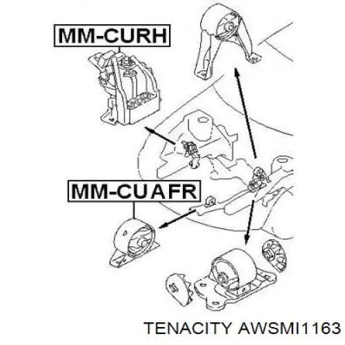 AWSMI1163 Tenacity Coxim (suporte) direito de motor