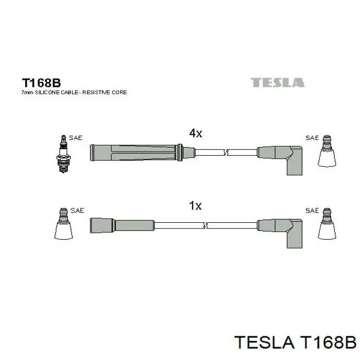 T168B Tesla Fios de alta voltagem, kit