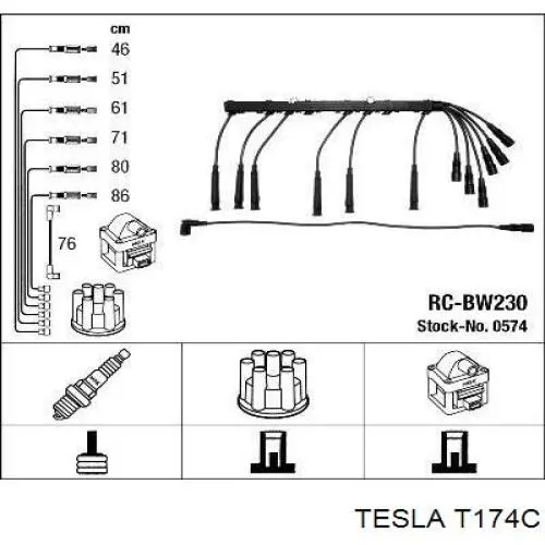 Compre T174C Tesla Fios de alta voltagem, kit