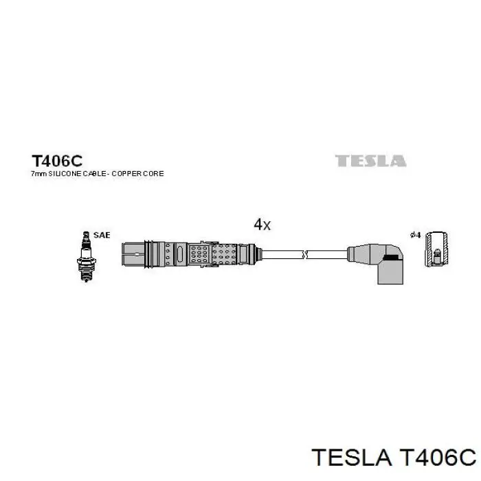 Compre T406C Tesla Fios de alta voltagem, kit