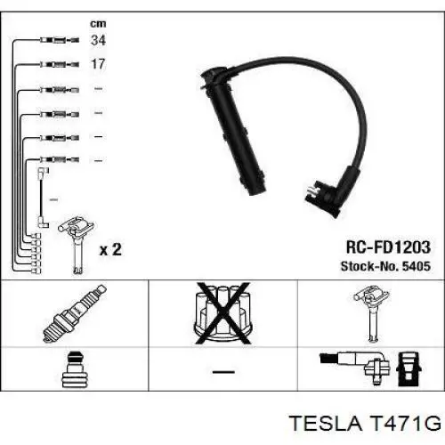 T471G Tesla Fios de alta voltagem, kit