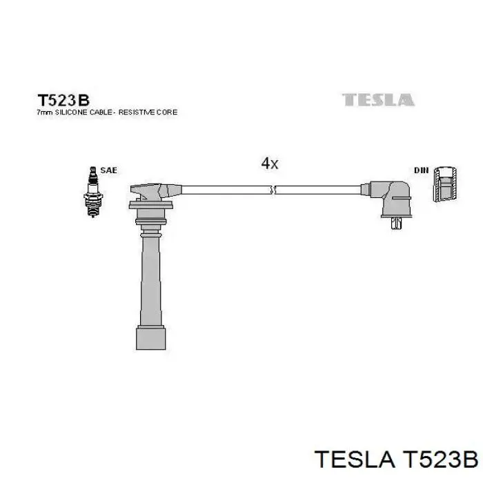 T523B Tesla Fios de alta voltagem, kit