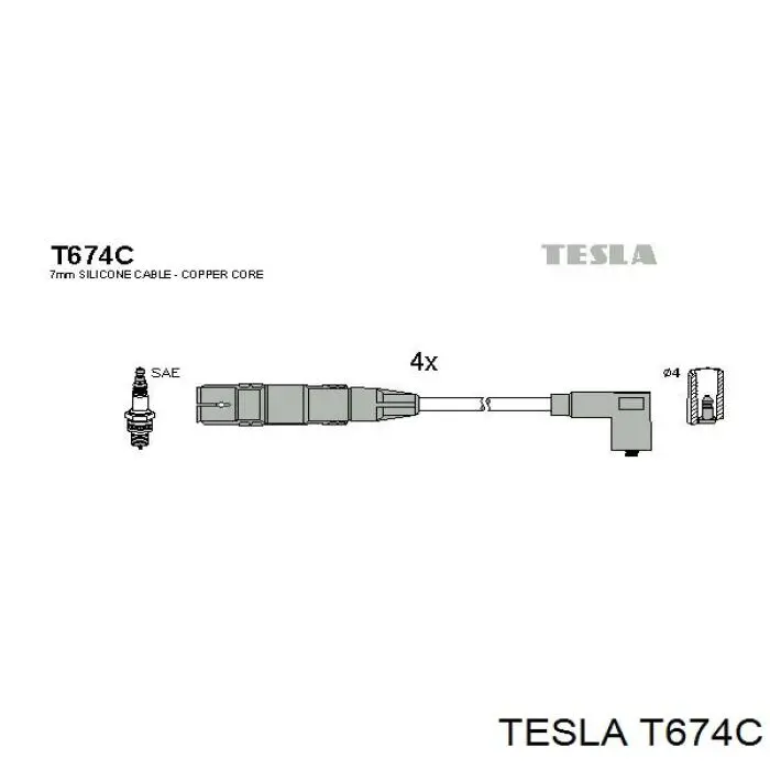 Fios de alta voltagem, kit Tesla T674C preço, a partir de 38,31 USD