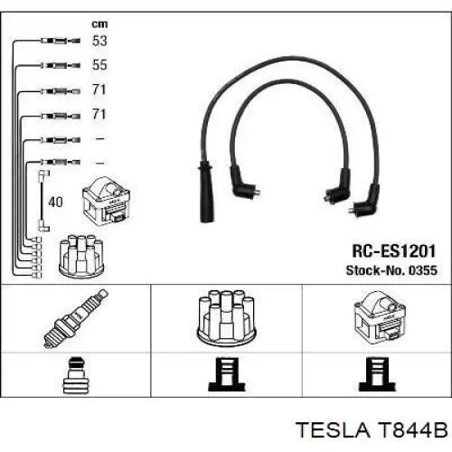 T844B Tesla Fios de alta voltagem, kit