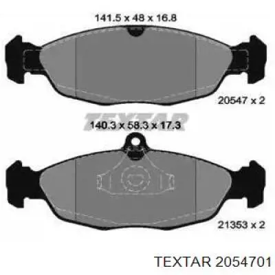 Compre 2054701 Textar Sapatas do freio dianteiras de disco