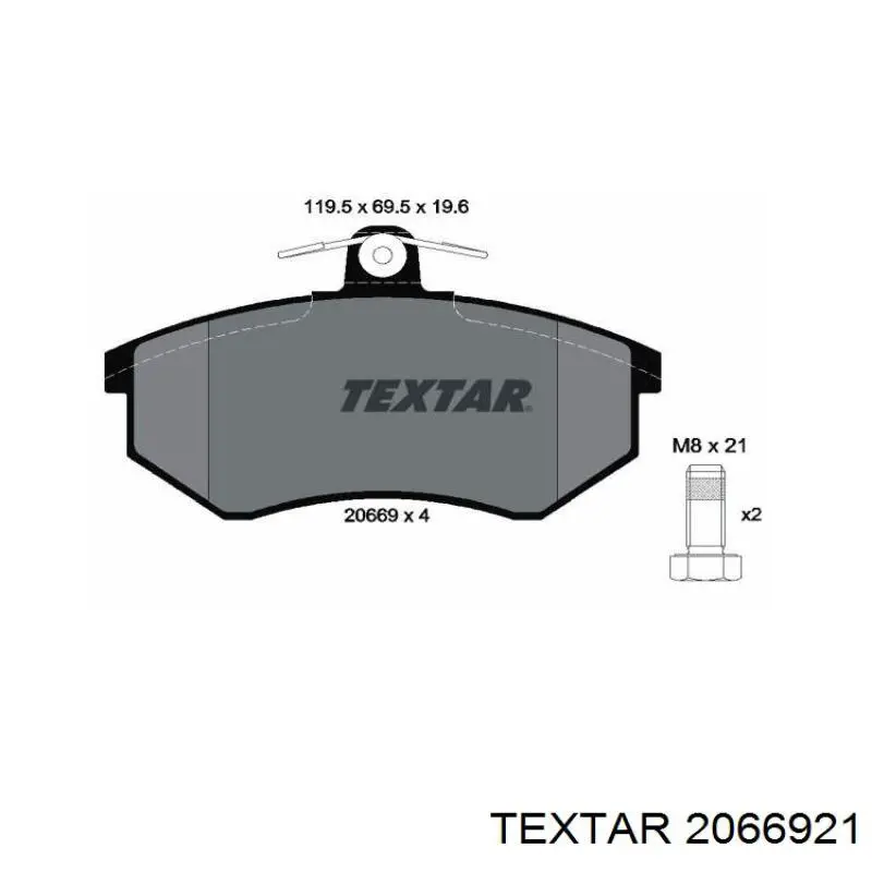 Compre 2066921 Textar Sapatas do freio dianteiras de disco