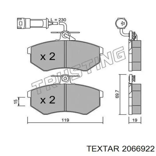 Compre 2066922 Textar Sapatas do freio dianteiras de disco