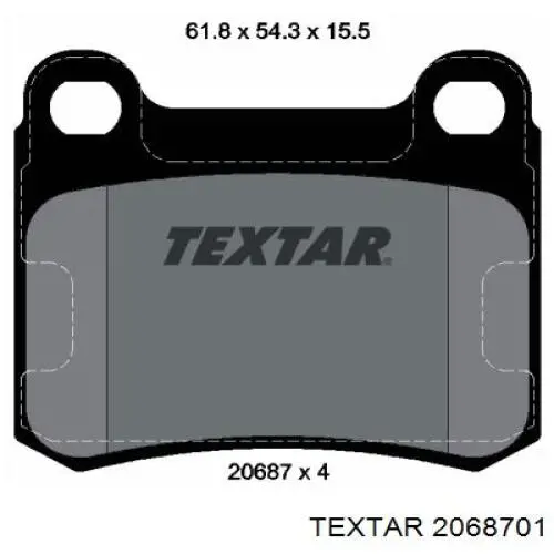Compre 2068701 Textar Sapatas do freio traseiras de disco