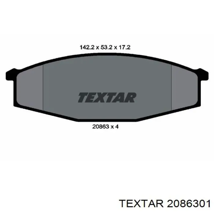 Sapatas do freio dianteiras de disco Textar 2086301 preço, a partir de 24,65 USD