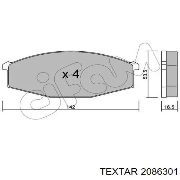 Compre 2086301 Textar Sapatas do freio dianteiras de disco