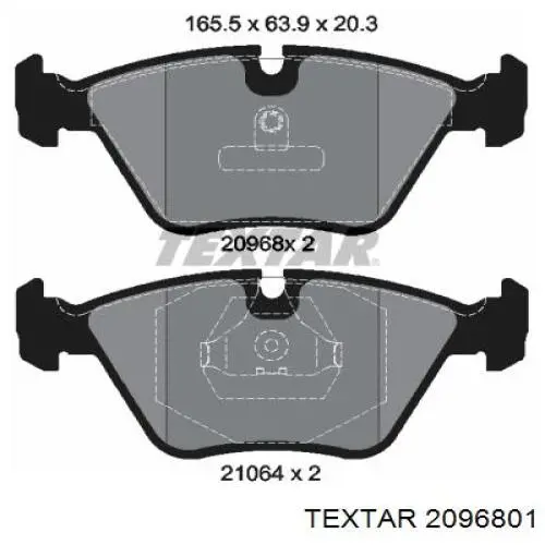Compre 2096801 Textar Sapatas do freio dianteiras de disco