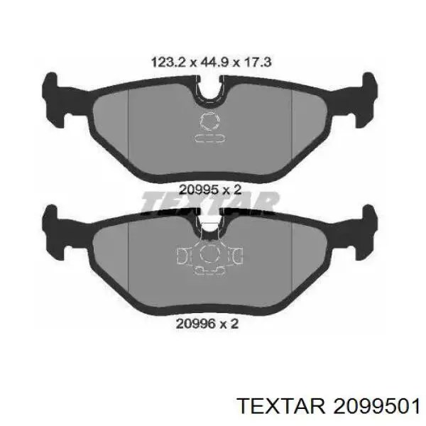 Sapatas do freio traseiras de disco Textar 2099501 preço, a partir de 22,27 USD