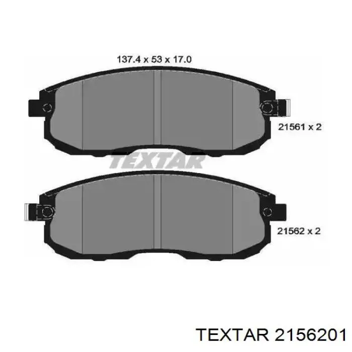 Sapatas do freio dianteiras de disco Textar 2156201 preço, a partir de 32,13 USD