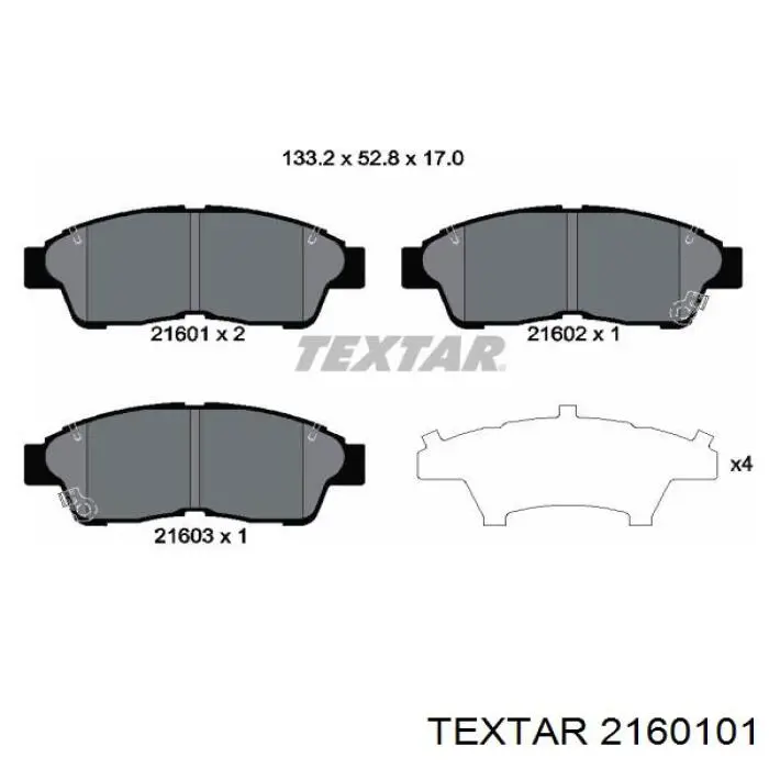 Compre 2160101 Textar Sapatas do freio dianteiras de disco