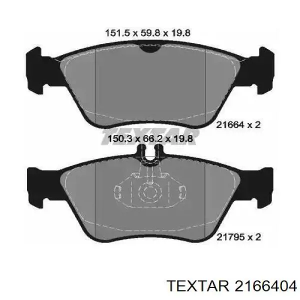 Sapatas do freio dianteiras de disco Textar 2166404 preço, a partir de 34,14 USD