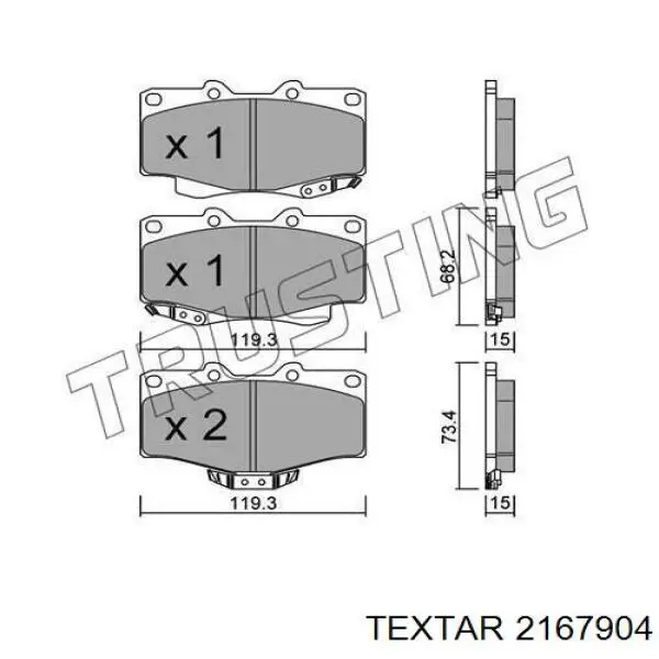 Compre 2167904 Textar Sapatas do freio dianteiras de disco