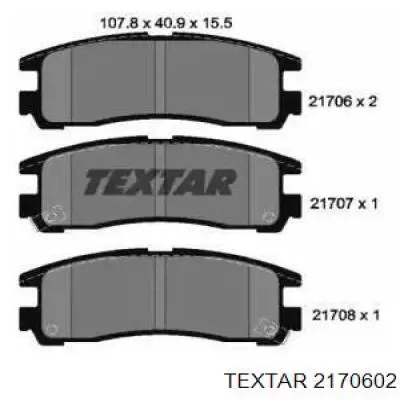 Sapatas do freio traseiras de disco Textar 2170602 preço, a partir de 22,72 USD