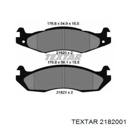 Sapatas do freio dianteiras de disco Textar 2182001 preço, a partir de 31,57 USD