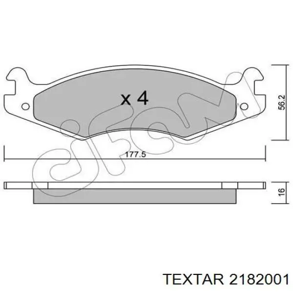 Compre 2182001 Textar Sapatas do freio dianteiras de disco