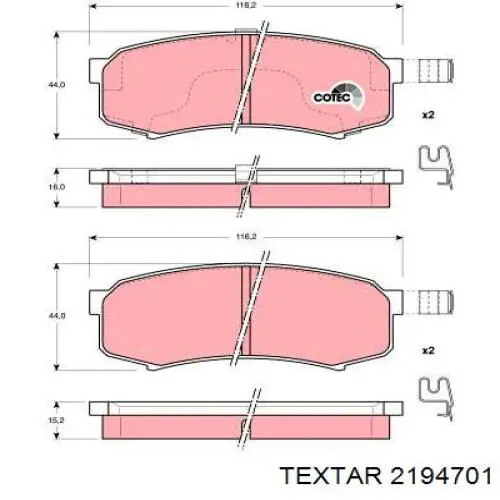 Compre 2194701 Textar Sapatas do freio traseiras de disco